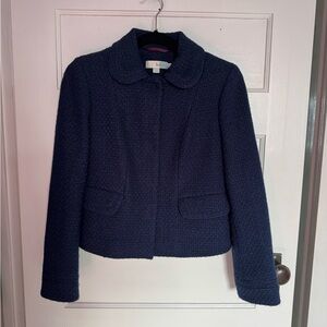 Boden Textured Navy Wool Blend Blazer – Size 4P